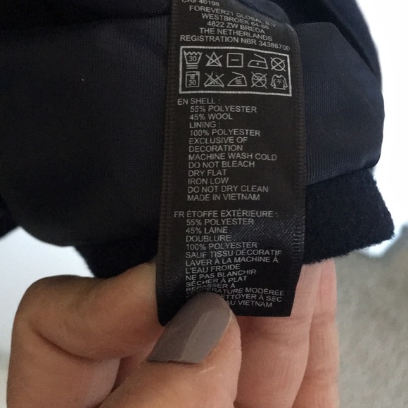 *NEW* “Forever 21,” navy blue coat with gold buttons; size small - Picture 8 of 9